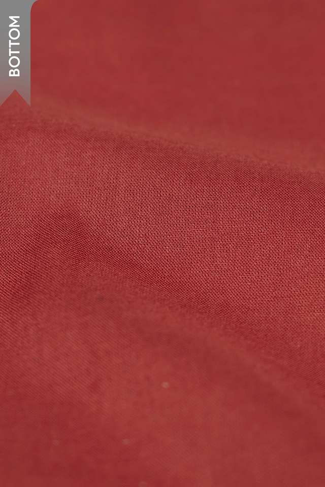 Dark Red Bagru Block Printed Pure Cotton Unstitched Suit Set thumbnail image number null