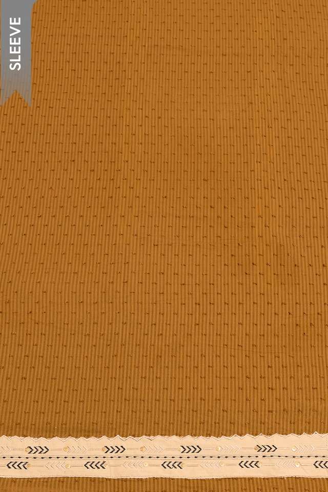Dark Yellow Pure Cotton Embroidered Unstitched Suit Set thumbnail image number null