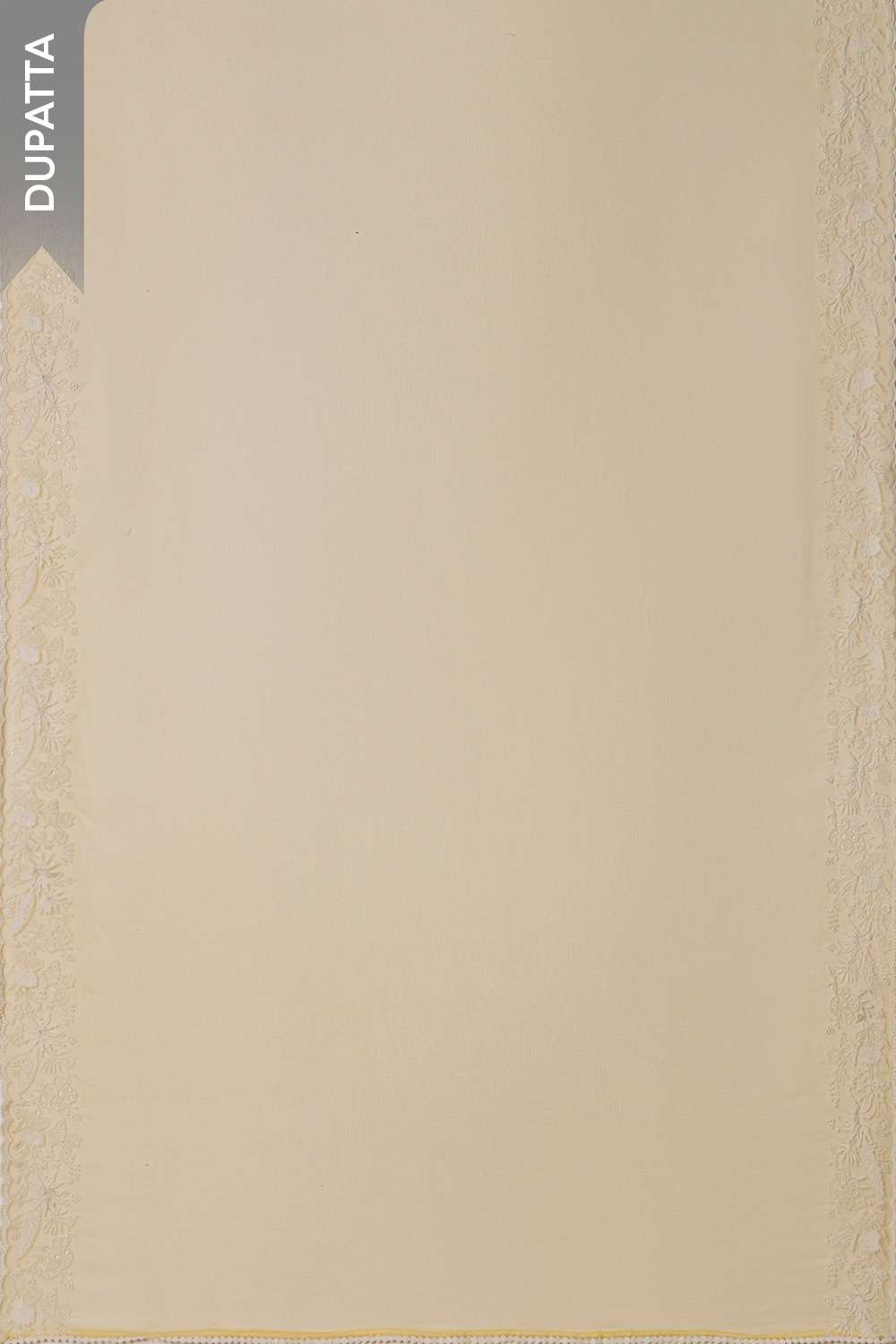 Light Yellow Schiffli Pure Cotton Unstitched Suit Set image number null