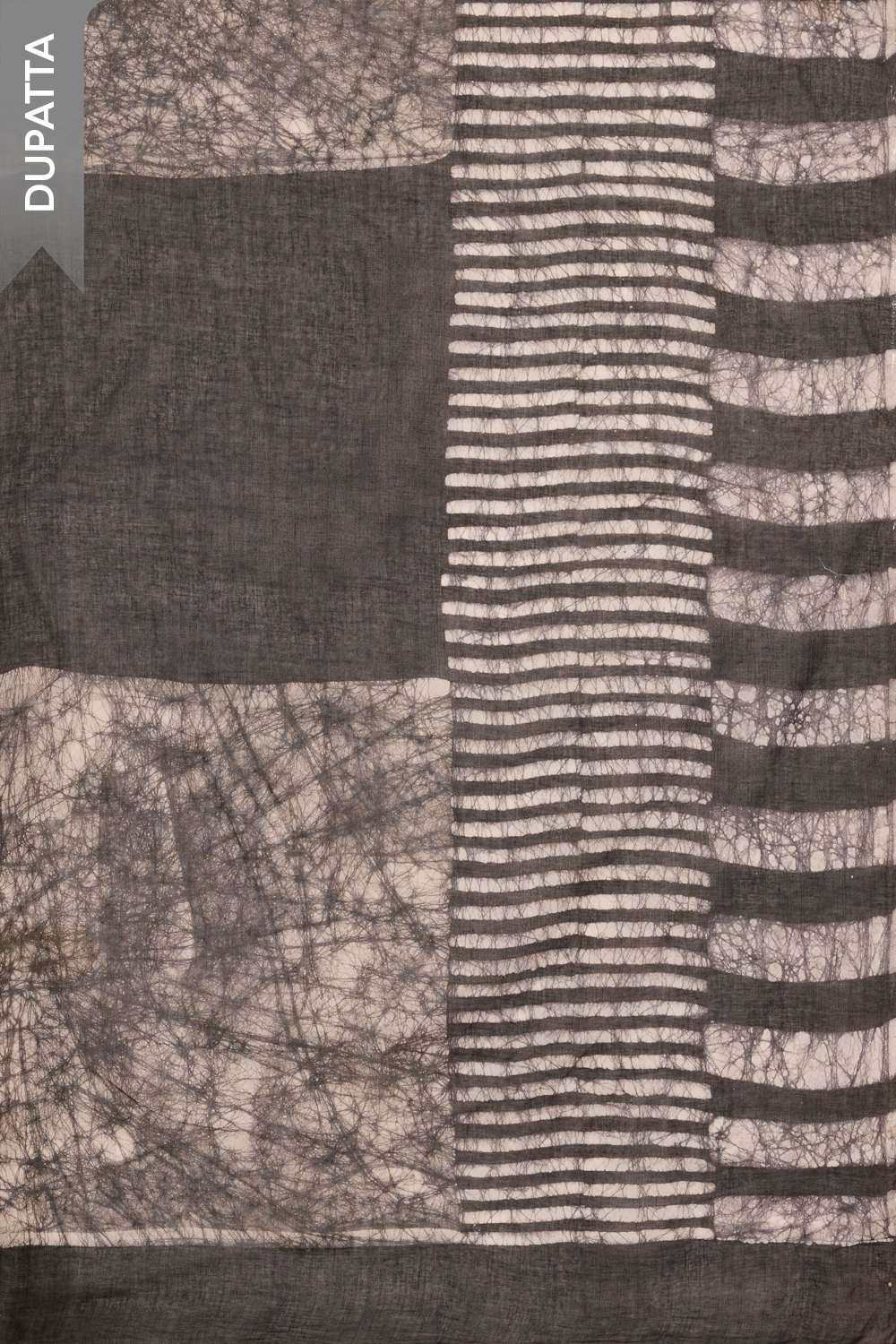 Black Pure Cotton Batik Unstitched Suit Set image number null