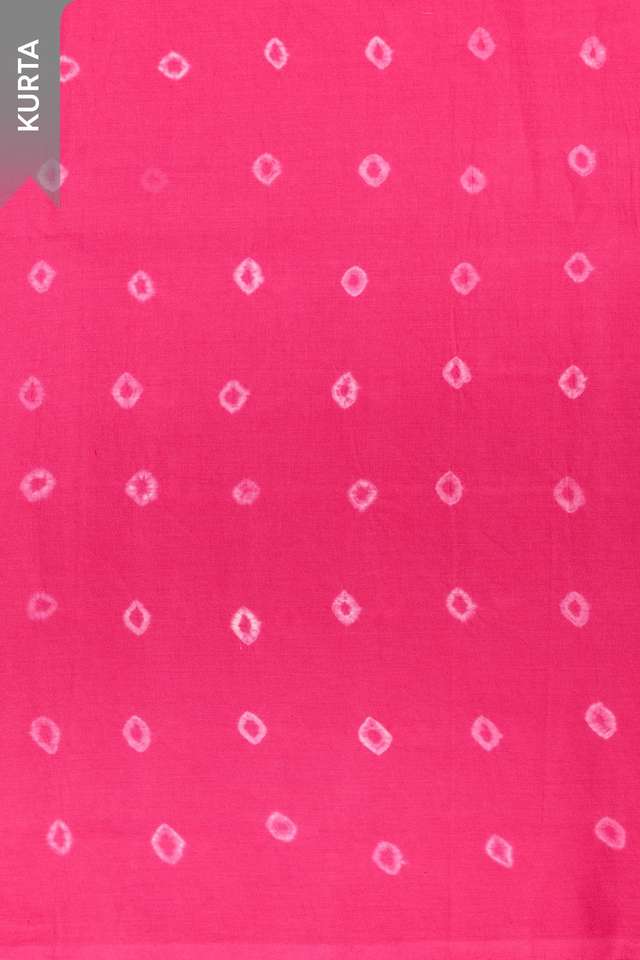 Dark Pink Pure Cotton Tie & Dye Bandhni Unstitched Suit Set thumbnail image number null