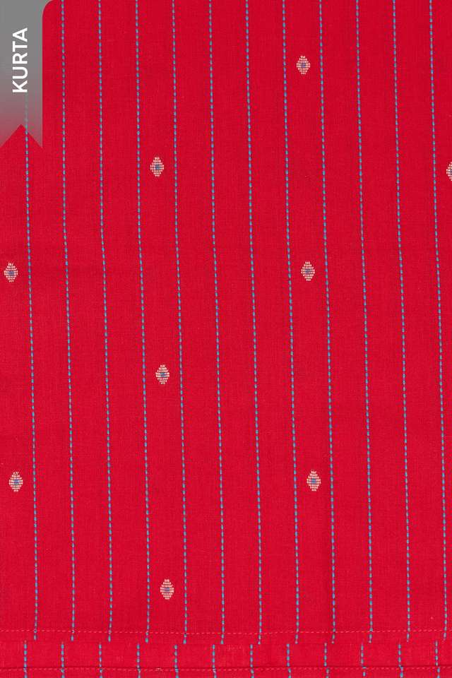 Red Woven Pure Cotton Unstitched Suit Set thumbnail image number null