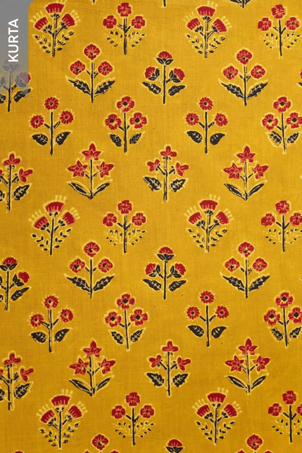 Yellow Pure Cotton Ajrakh Unstitched Suit Set image number null