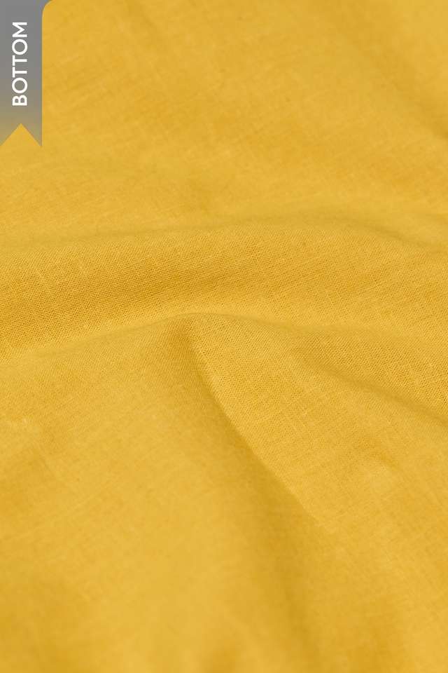 Yellow Pure Cotton Ajrakh Unstitched Suit Set thumbnail image number null