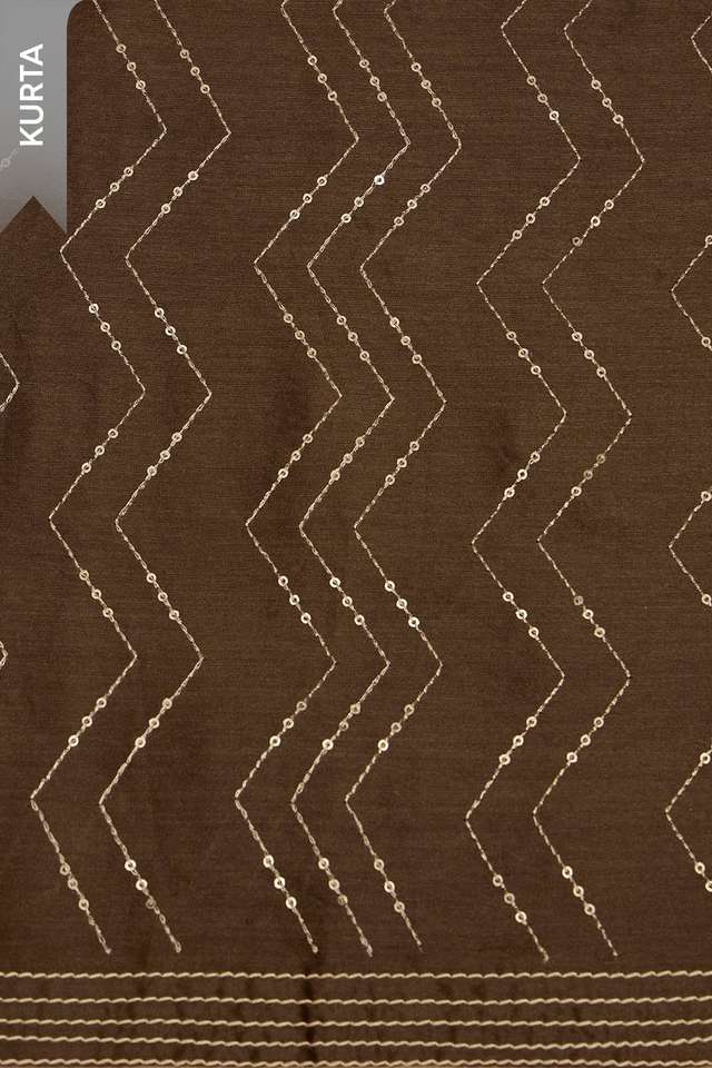 Brown Pure Silk Cotton Embroidered Unstitched Suit Set thumbnail image number null