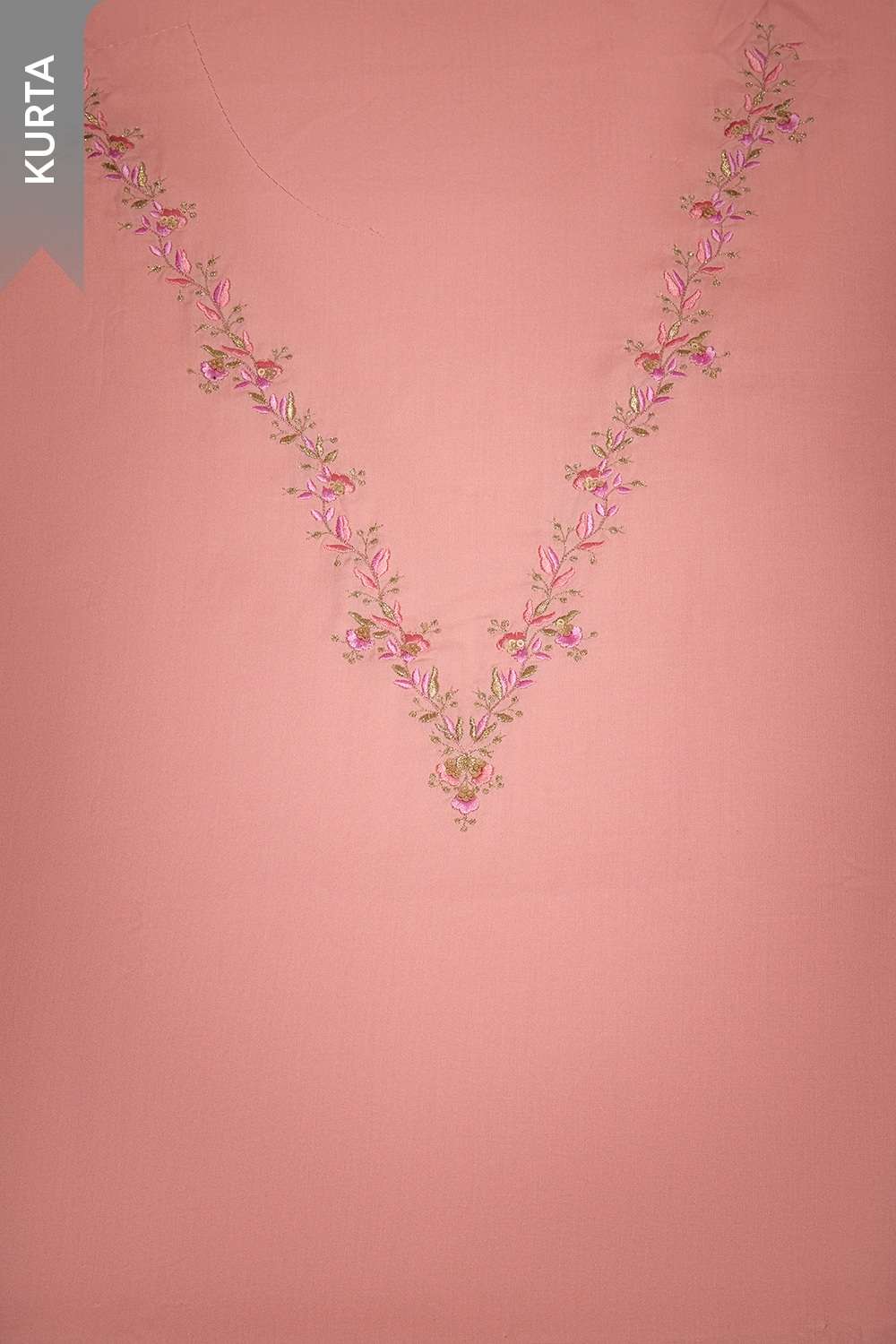 Light Pink Viscose Embroidered Unstitched Suit Set image number null
