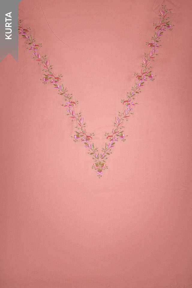 Light Pink Viscose Embroidered Unstitched Suit Set thumbnail image number null
