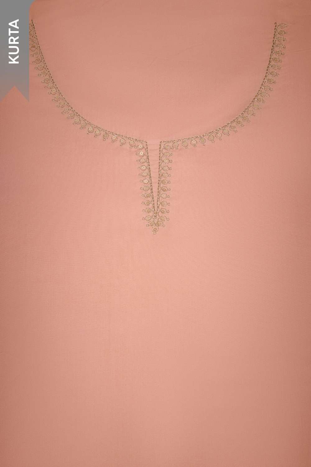 Light Orange Viscose Embroidered Unstitched Suit Set image number null