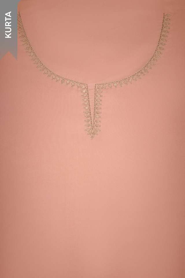 Light Orange Viscose Embroidered Unstitched Suit Set thumbnail image number null