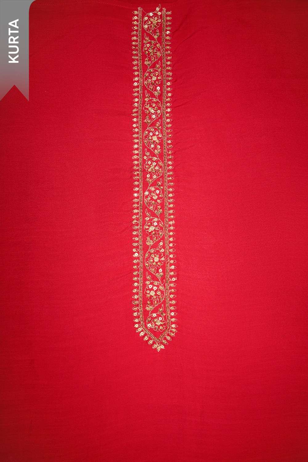 Red Viscose Embroidered Unstitched Suit Set image number null