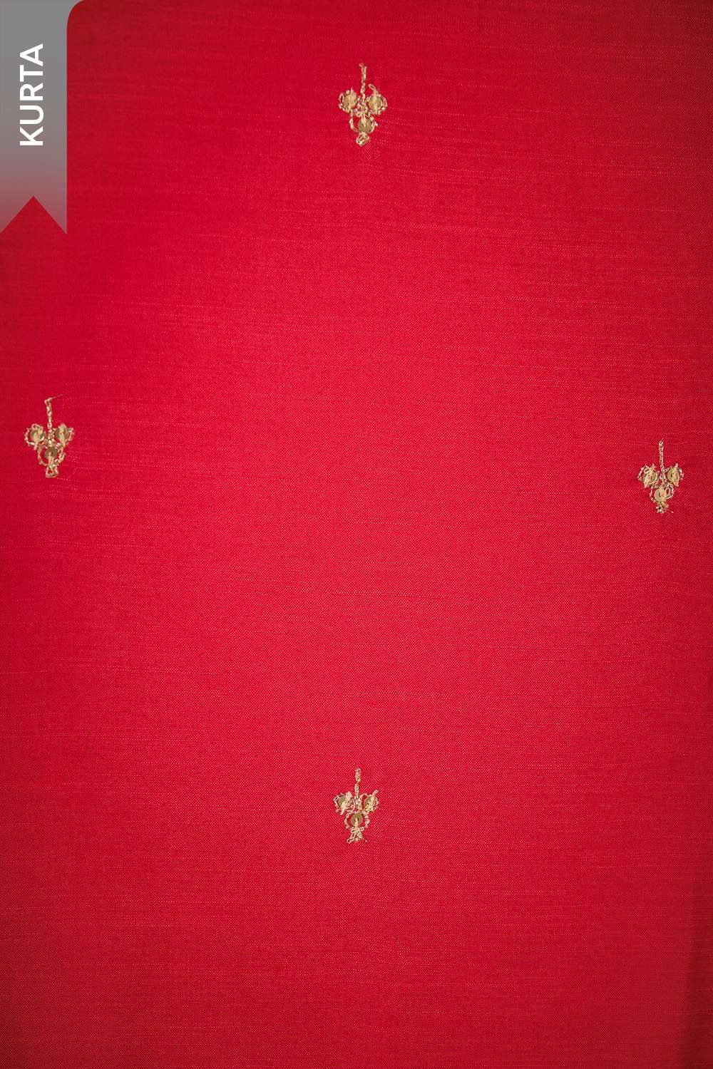 Red Viscose Embroidered Unstitched Suit Set image number null