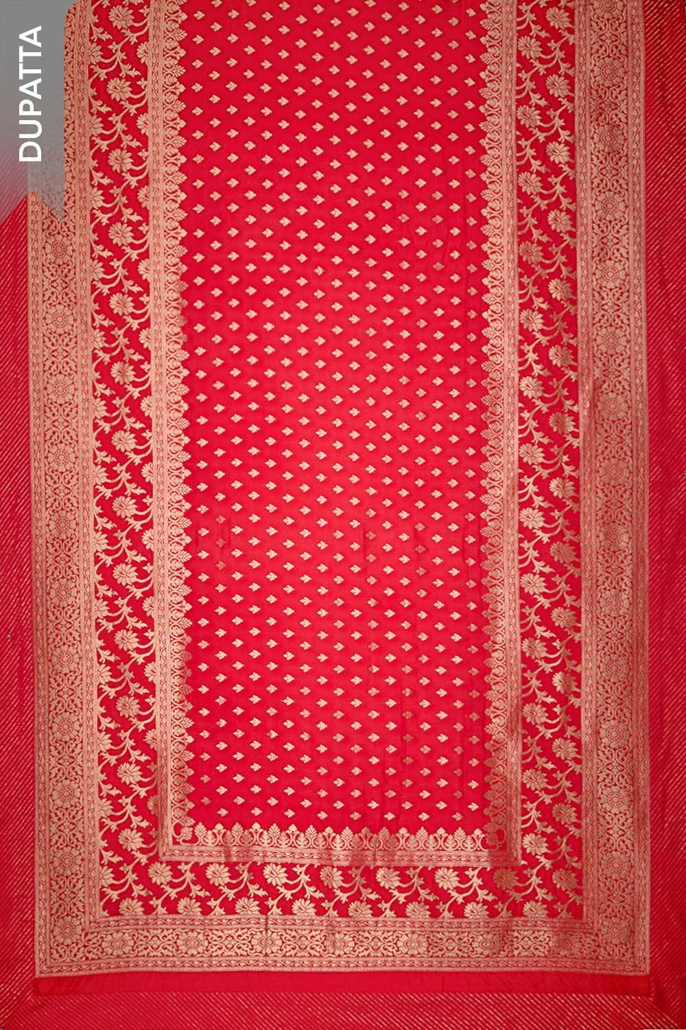 Red Viscose Embroidered Unstitched Suit Set image number null