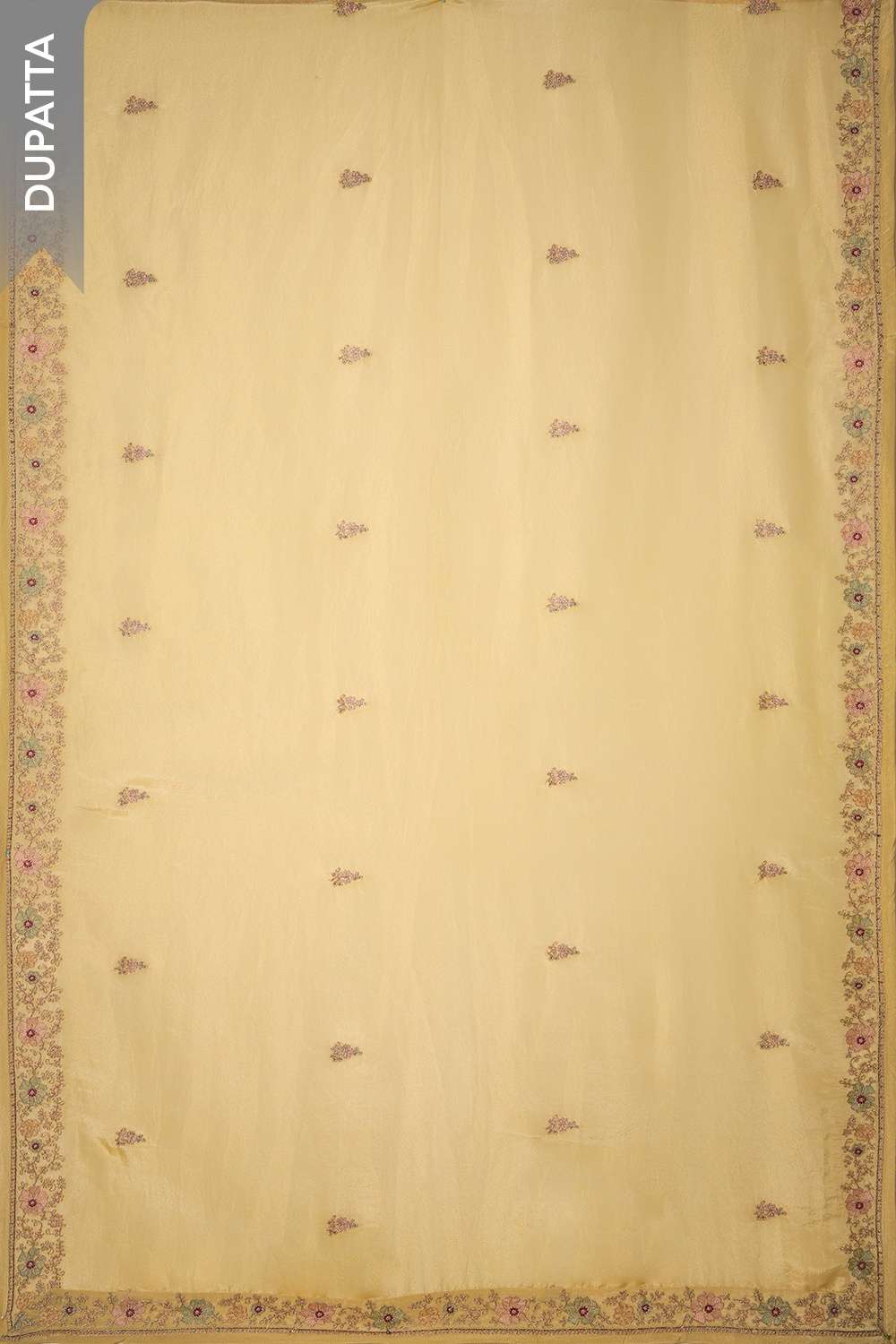 Yellow Viscose Embroidered Unstitched Suit Set image number null