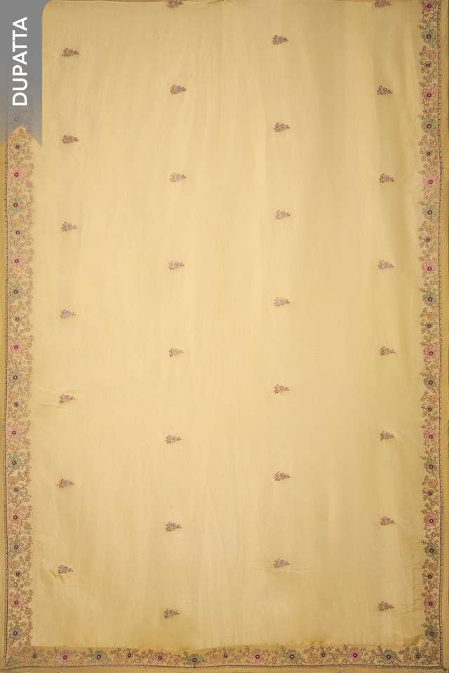 Yellow Viscose Embroidered Unstitched Suit Set thumbnail image number null