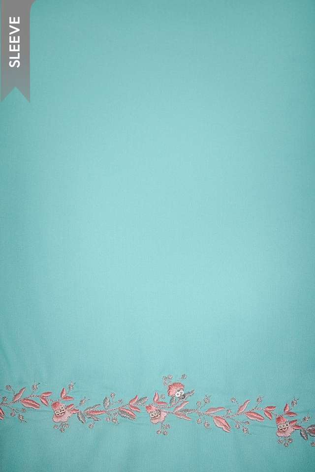 Light Blue Viscose Embroidered Unstitched Suit Set thumbnail image number null