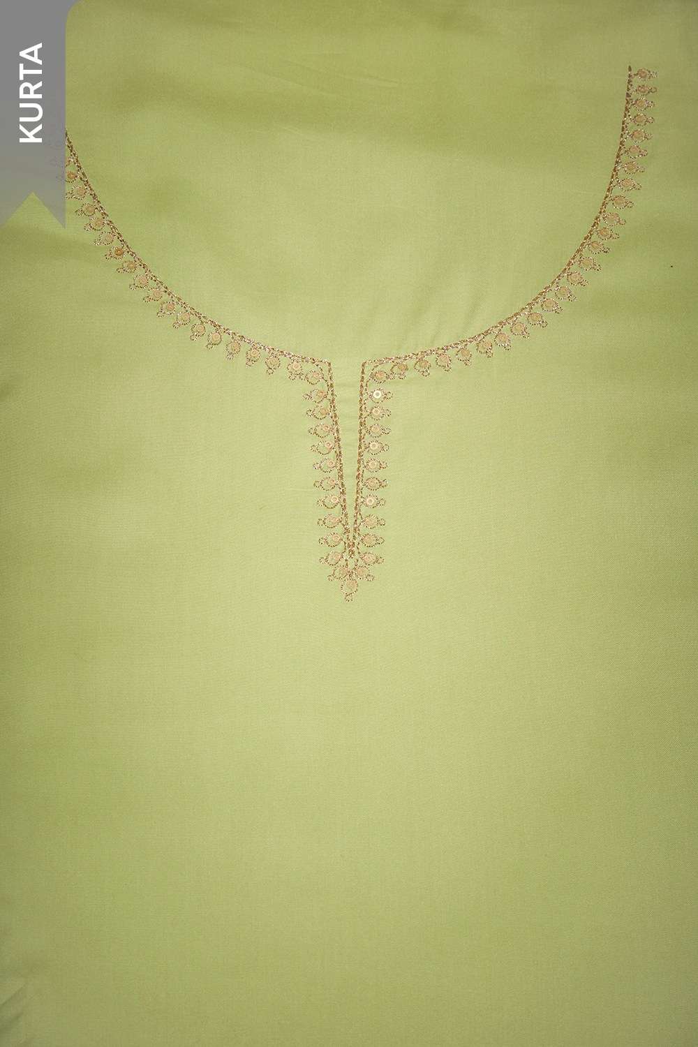 Light Green Viscose Embroidered Unstitched Suit Set image number null